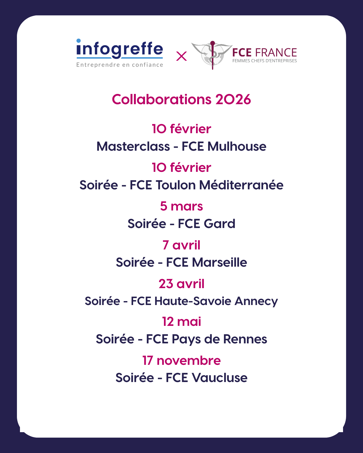 Les collaborations FCE France et Infogreffe en 2026